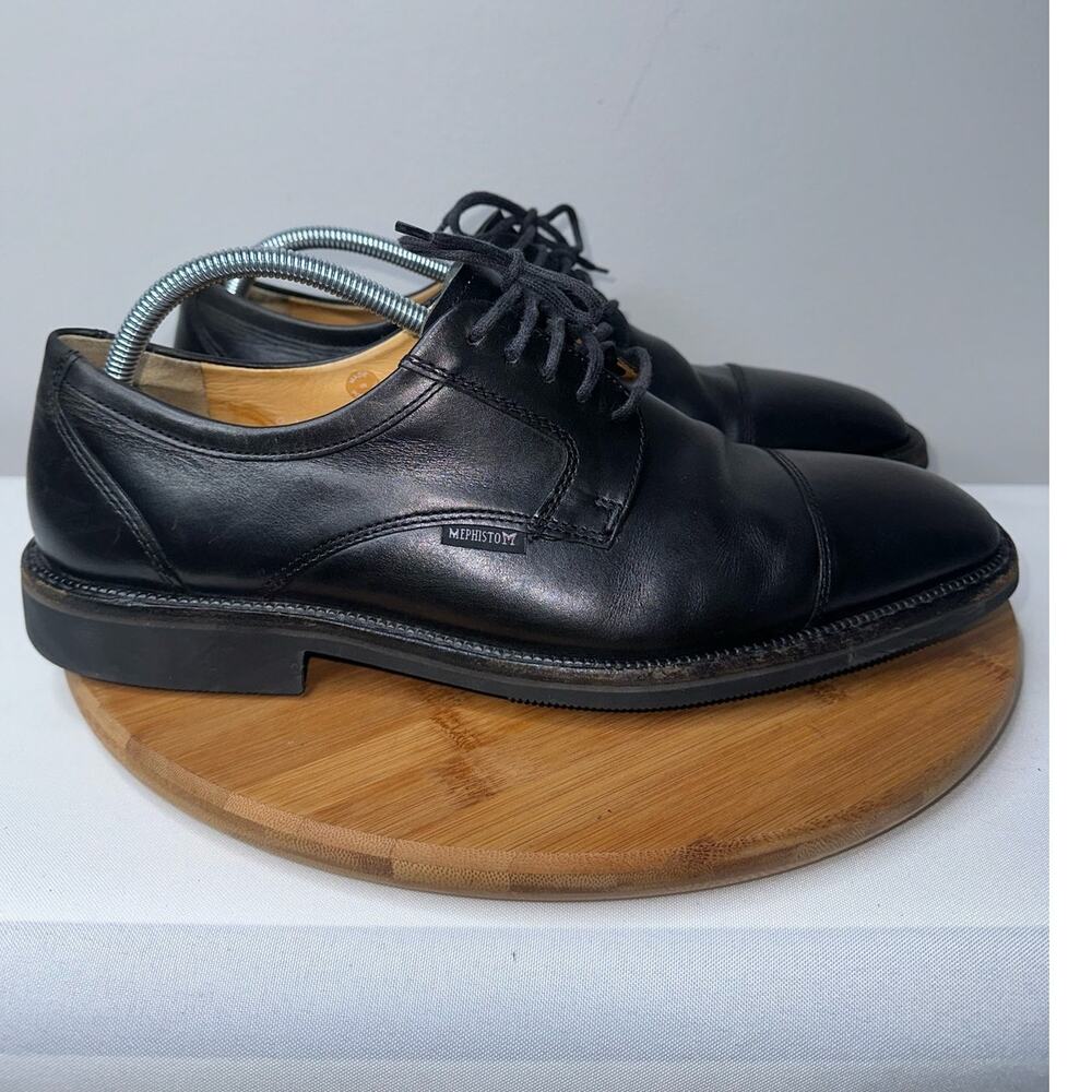 Mephisto Black Leather Lace Up Oxford Dress Shoes Made in Portugal Men's Sz 10.5